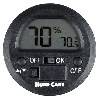Humi-Care Black Ice Round Digital Hygrometer